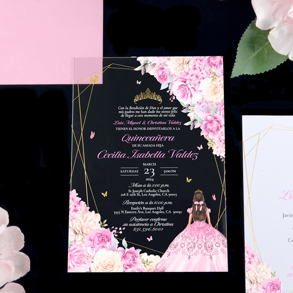 Pink Quinceañera Invitations