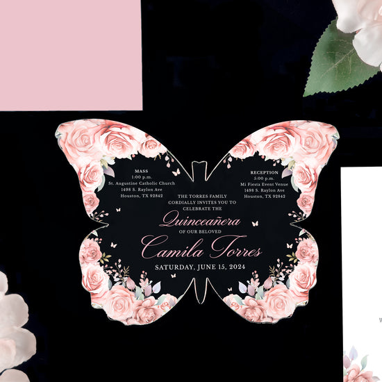 Sofia - Blush Pink Acrylic Quinceañera Invitations