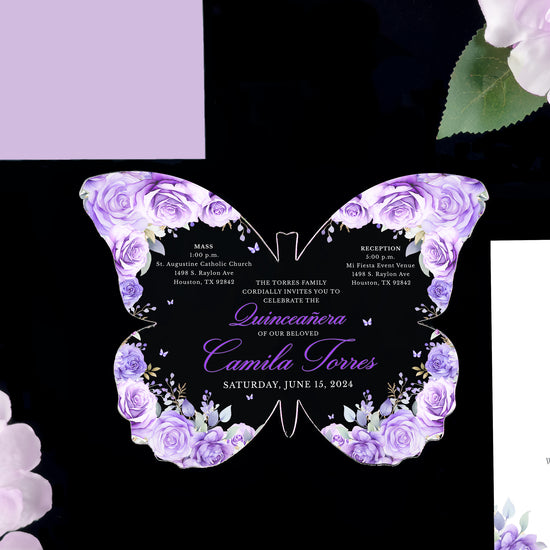 Sofia - Lavender Acrylic Quinceañera Invitations