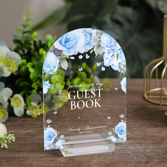 Clara Acrylic Guest Book Sign - Baby Blue