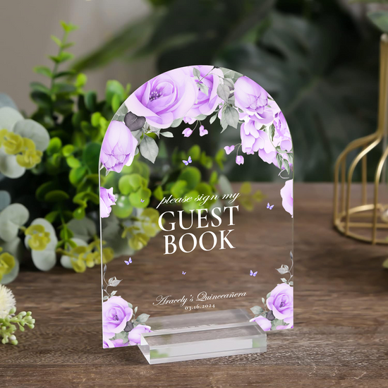 Clara Acrylic Guest Book Sign - Lavender