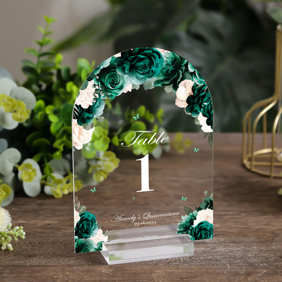 Clara Acrylic Table Numbers - Emerald Green